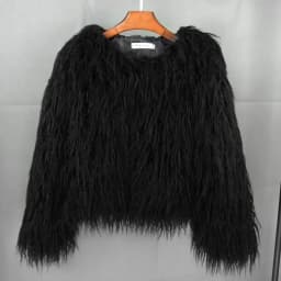 CM.YAYA Solid Faux Fur Coats Women Full Sleeve O-neck Open Stitch Covered Button Fur Jackets Winter Autumn Warm New Fashion