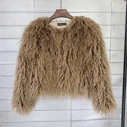 CM.YAYA Solid Faux Fur Coats Women Full Sleeve O-neck Open Stitch Covered Button Fur Jackets Winter Autumn Warm New Fashion