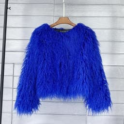 CM.YAYA Solid Faux Fur Coats Women Full Sleeve O-neck Open Stitch Covered Button Fur Jackets Winter Autumn Warm New Fashion