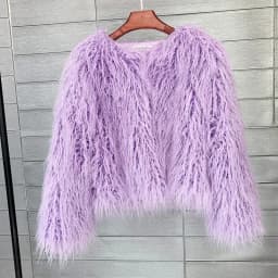 CM.YAYA Solid Faux Fur Coats Women Full Sleeve O-neck Open Stitch Covered Button Fur Jackets Winter Autumn Warm New Fashion