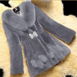 2026 Autumn/Winter New Imitation Fur Coat Middle Aged Mother Thicken Warm Fur Collar Coats Women's Medium Length Slim Overcoat
