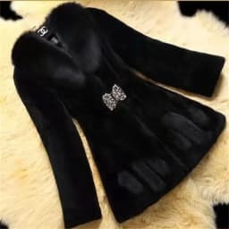 2026 Autumn/Winter New Imitation Fur Coat Middle Aged Mother Thicken Warm Fur Collar Coats Women's Medium Length Slim Overcoat