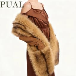 PUAL 2026 Brand Fashion Faux Fur Scarf for Woman Autumn Winter Fluffy Striped Eco Fox Fur Neckerchief Luxury Shawl Scarves