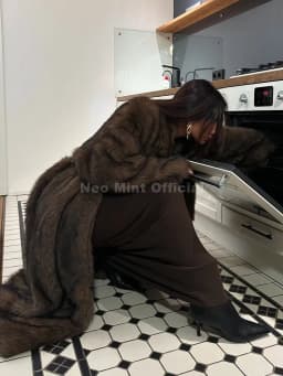 Neo Mint Winter Warm Fluffy Gradient Eco Fur Jacket Women Luxury Long Faux Fox Fur Coat Street Furry Outerwear Overcoat
