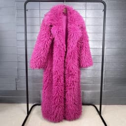 DEAT 2026 Autumn Winter New Fashion Beach Wool Faux Fur Coat For Women Suit Collar Solid Color Long Overcoat Female 11A07448