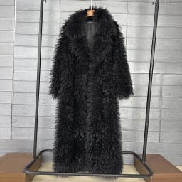 DEAT 2026 Autumn Winter New Fashion Beach Wool Faux Fur Coat For Women Suit Collar Solid Color Long Overcoat Female 11A07448