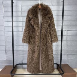 DEAT 2026 Autumn Winter New Fashion Beach Wool Faux Fur Coat For Women Suit Collar Solid Color Long Overcoat Female 11A07448