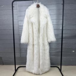 DEAT 2026 Autumn Winter New Fashion Beach Wool Faux Fur Coat For Women Suit Collar Solid Color Long Overcoat Female 11A07448