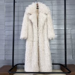 DEAT 2026 Autumn Winter New Fashion Beach Wool Faux Fur Coat For Women Suit Collar Solid Color Long Overcoat Female 11A07448