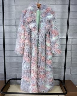 DEAT 2026 Autumn Winter New Fashion Beach Wool Faux Fur Coat For Women Suit Collar Solid Color Long Overcoat Female 11A07448