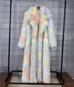 DEAT 2026 Autumn Winter New Fashion Beach Wool Faux Fur Coat For Women Suit Collar Solid Color Long Overcoat Female 11A07448
