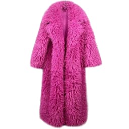 DEAT 2026 Autumn Winter New Fashion Beach Wool Faux Fur Coat For Women Suit Collar Solid Color Long Overcoat Female 11A07448