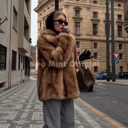 Neo Mint Luxury Brand Fashion Women Yellow Striped Faux Fur Jacket Coat Chic Girls 2025 Winter Oversized Warm Outerwear Overcoat