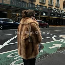 Neo Mint Luxury Brand Fashion Women Yellow Striped Faux Fur Jacket Coat Chic Girls 2025 Winter Oversized Warm Outerwear Overcoat