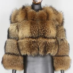 Asian Size Women Fake Raccoon Fur Jacket Autumn Winter Faux Fur Fox Coats Short Coat Furry Outerwear Elegant Thick Warm Coats