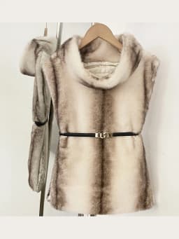 Mumaroho 2026 Winter Spring Women Faux Fur Sable Vest Crop Top Solid Turtleneck Eco Mink Faux Fur Tank Tops Pullover Jacket