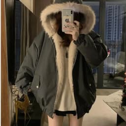 Double-Sided Warm Fur Coat Women Autumn Winter Loose Thicken Plush Cotton Coat 2025 New Women Hooded Imitation Mink Fur Outwear