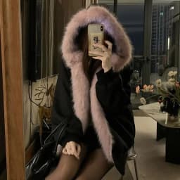 Double-Sided Warm Fur Coat Women Autumn Winter Loose Thicken Plush Cotton Coat 2025 New Women Hooded Imitation Mink Fur Outwear
