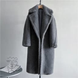 Winter Jacket Women Long Coat Wool Woven Fabric Thick Warm Outerwear Oversize Fashion Streetwear Teddy Bear Coats