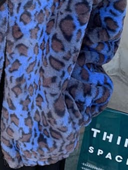 Lautaro Winter Oversized Colorful Leopard Print Faux Fur Coat Women Long Sleeve Zip Up Warm Soft Fluffy Jacket Korean Fashion