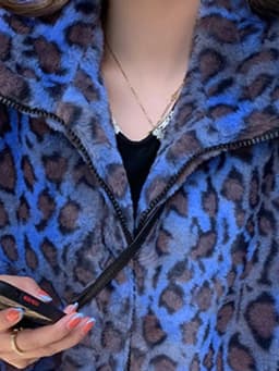 Lautaro Winter Oversized Colorful Leopard Print Faux Fur Coat Women Long Sleeve Zip Up Warm Soft Fluffy Jacket Korean Fashion