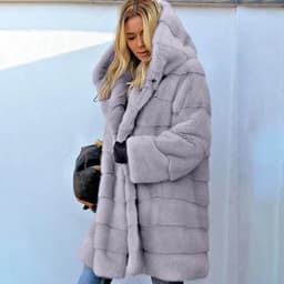 New Oversize Winter Women's Fur Coat Faux Fox Fur Windbreaker Hooded Long Parkas Jackets Padded Warm