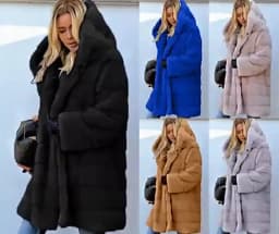 New Oversize Winter Women's Fur Coat Faux Fox Fur Windbreaker Hooded Long Parkas Jackets Padded Warm