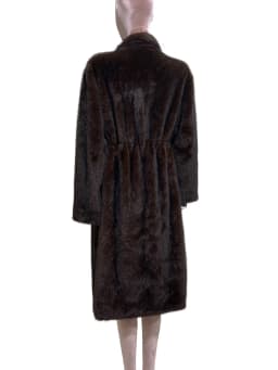 Lautaro Winter Long Black Luxury Elegant Stylish Thick Warm Fluffy Hairy Soft Faux Mink Fur Coat Women Stand Collar Sashes 2023