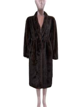 Lautaro Winter Long Black Luxury Elegant Stylish Thick Warm Fluffy Hairy Soft Faux Mink Fur Coat Women Stand Collar Sashes 2023
