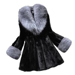 Women's new fox collar long velvet mink coat women's mink fur coat casual warmth