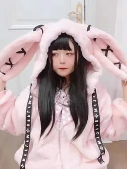 Nerazzurri Winter Sweet Cute Kawaii Soft Thick Warm White Faux Fur Coat Women with Bunny Ears Cute Fluffy Jacket Hoodie 2024