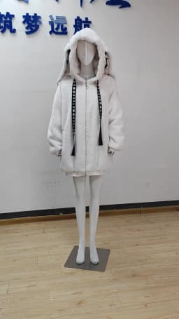 Nerazzurri Winter Sweet Cute Kawaii Soft Thick Warm White Faux Fur Coat Women with Bunny Ears Cute Fluffy Jacket Hoodie 2024