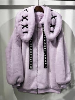 Nerazzurri Winter Sweet Cute Kawaii Soft Thick Warm White Faux Fur Coat Women with Bunny Ears Cute Fluffy Jacket Hoodie 2024