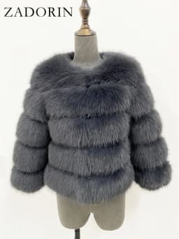 ZADORIN S-6XL Mink Coat Winter Black White Faux Fur Coat Woman Elegant Fluffy Faux Fur Jacket Top Short Fur Coats Woman Clothing