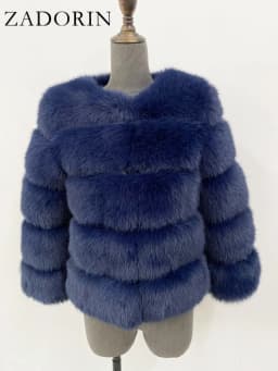 ZADORIN S-6XL Mink Coat Winter Black White Faux Fur Coat Woman Elegant Fluffy Faux Fur Jacket Top Short Fur Coats Woman Clothing