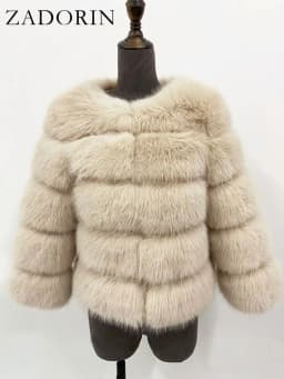 ZADORIN S-6XL Mink Coat Winter Black White Faux Fur Coat Woman Elegant Fluffy Faux Fur Jacket Top Short Fur Coats Woman Clothing