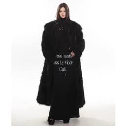Women's wool fur coat artificial fox fur long fur coat winter warm plus long thick plush trench coat