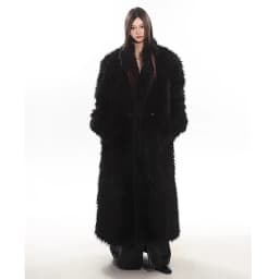 Women's wool fur coat artificial fox fur long fur coat winter warm plus long thick plush trench coat
