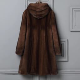 Winter women's new mink coat long hooded casual warm jacket