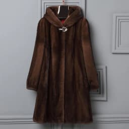 Winter women's new mink coat long hooded casual warm jacket