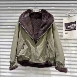 Double-Sided Mink Velet Fur Coat Women Winter Short Warm Thicken Fur Coat 2025 New Women Hooded Plus Velet Cotton Coat