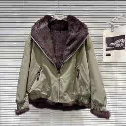 Double-Sided Mink Velet Fur Coat Women Winter Short Warm Thicken Fur Coat 2025 New Women Hooded Plus Velet Cotton Coat