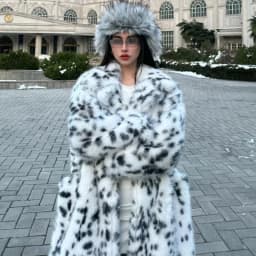 New Cool Girls Faux Fur Coat Long Belted Leopard Print Fox Fur Outerwears Women Autumn Winter Thick Warm Soft Fluffy Overcoat