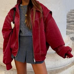 Fashion Lapel Wine Red Leather PU Jacket Autumn Winter Women's Jackets Vintage Long Sleeve Crop Coats Belt High Street New Coat