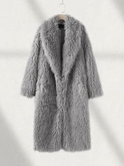 Winter Faux Fur Long Coat Women Vintage Full Sleeve Pocket Lapel Thicken Warm Outwear Female 2026 Fashion Urban Streetwear Lady