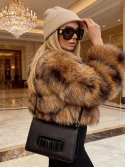 Fashion Faux Fur Short Coat Women's Brown Beige Contrast Color Long Sleeve Warm Winter Jacket 2026 Spring New Casual Outerwear