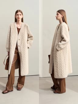 Thicken Knit Loose Coat Women Full Sleeve Single Breasted Fashion Female Cardigan Winter Warm Long Cardigan Faux Mink Outerwear