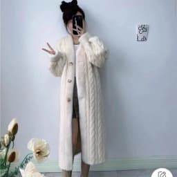Thicken Knit Loose Coat Women Full Sleeve Single Breasted Fashion Female Cardigan Winter Warm Long Cardigan Faux Mink Outerwear