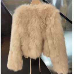 Imitation Fox Fur Grass Coat Women's Short 2026 Autumn/Winter New Korean Version Versatile Lace Up Thick Top Female Warm Outwear