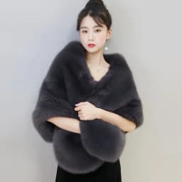 New Autumn Women Open Stitch Solid Color Shawls with Faux Fur Flocking Short Cape Female Winter Pashmina Wraps